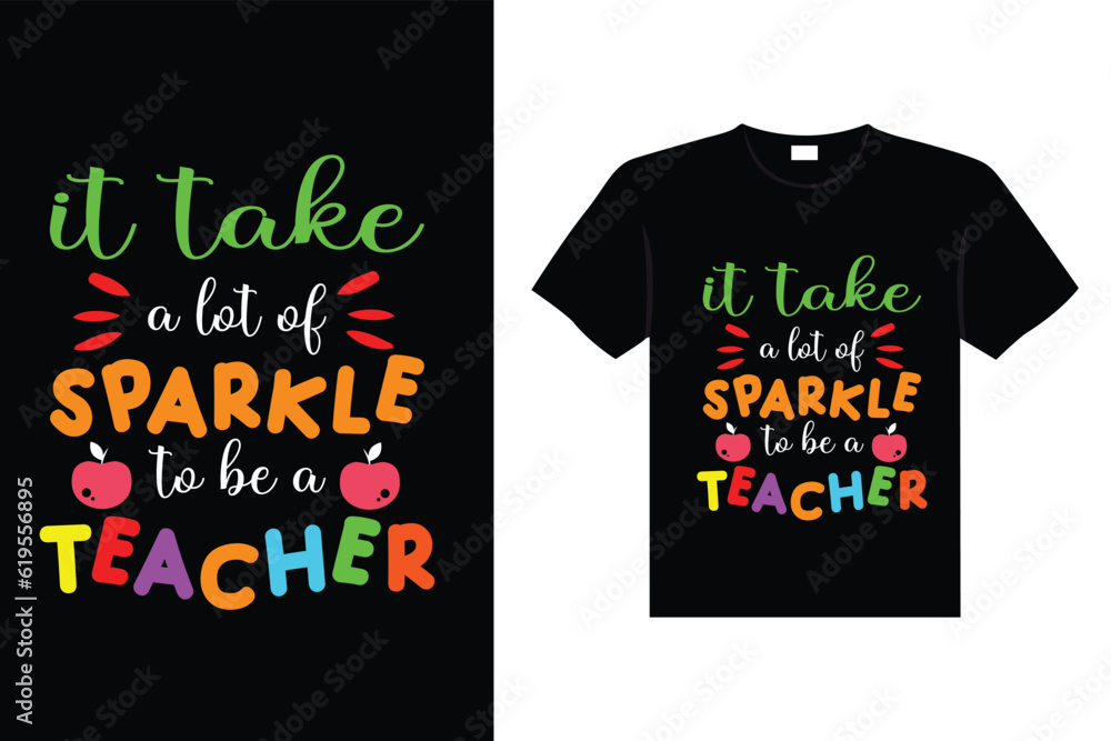 Teacher vintage colorful lettering typography t-shirt design eye caching vector art
