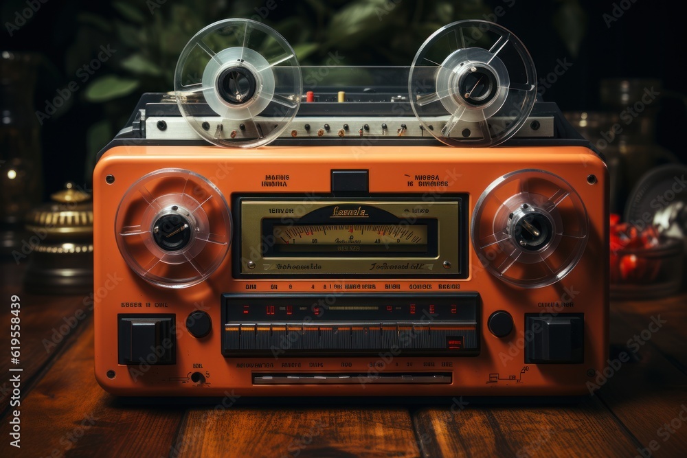 beautiful antique radio. Concept of retro and old times