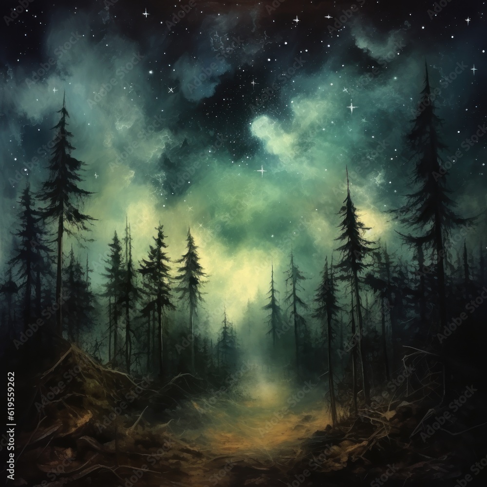 nighttime in the forest nighttime in the forest