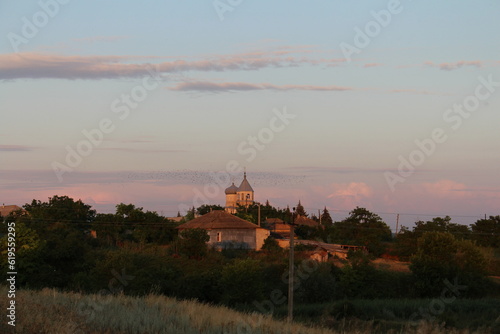 A landscape with a building and trees © parpalac