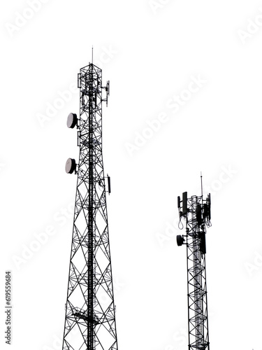 communication antenna tower. telecommunication tower with antennas. cell phone tower. radio antenna tower