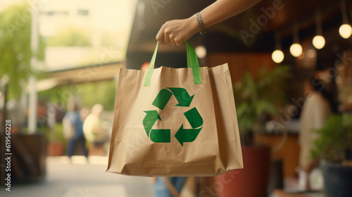 Sustainable lifestyles: reusable bag for shopping with focus on the eco-friendly behavior.
Generative AI