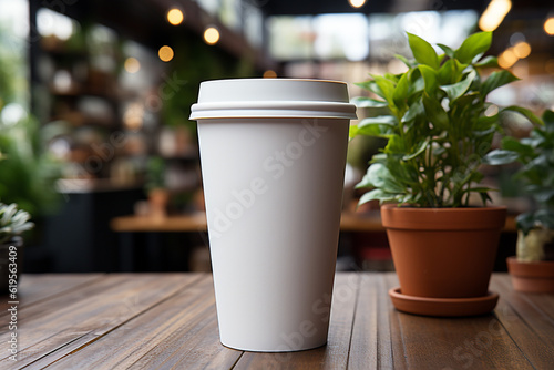 Fototapeta paper coffee cup, cup of coffee, coffee cup mockup, Generative AI