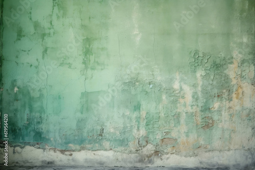 Old Green Concrete Wall Texture. Generative AI