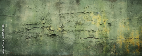 Antique Green Concrete Wall. Generative AI