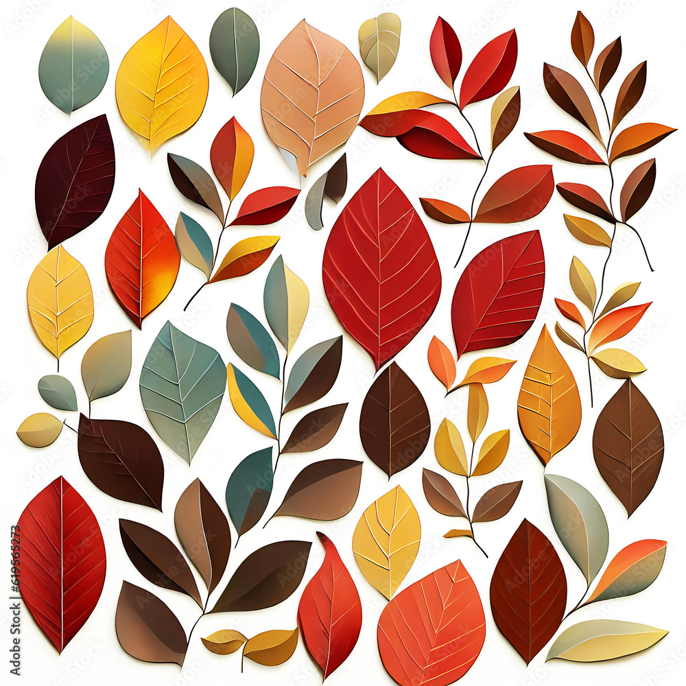 Autumn leaves. Generative AI.	