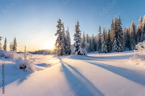 winter landscape with snow Generative AI © feroooz arts