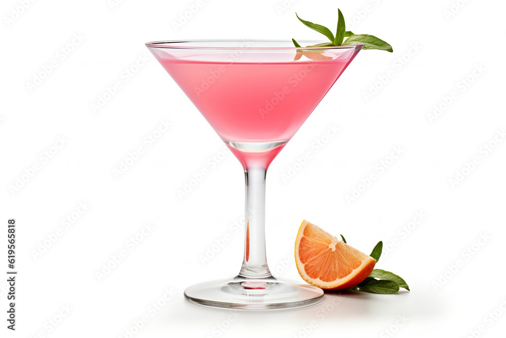 cosmopolitan cocktail, white background cosmopolitan cocktail, white background