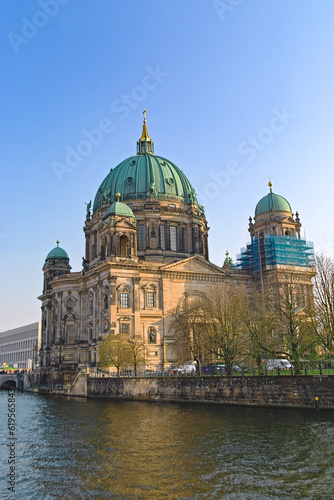 Germany April 8, 2019: Berliner Dom on the Spree River