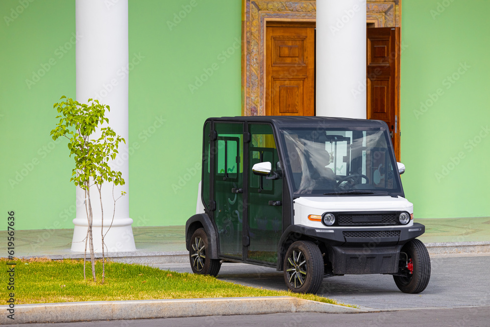 Moscow, Russia - June 22, 2023: electric car in the park