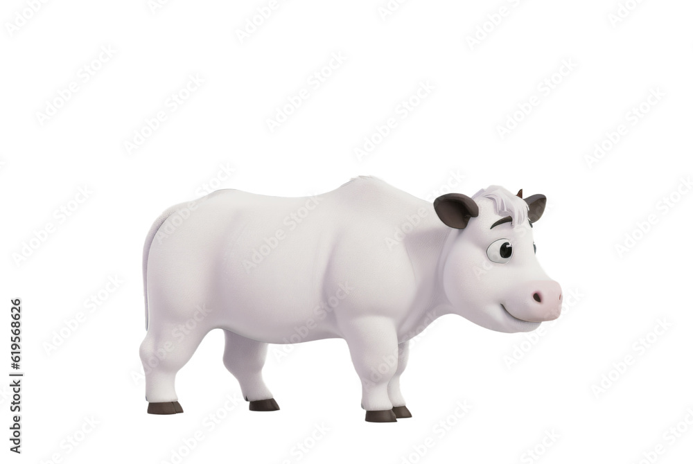 cow childish illustration on white background cow childish illustration on white background