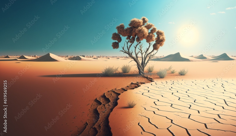 World Day to Combat Desertification and Drought.Generative AI. Stock ...