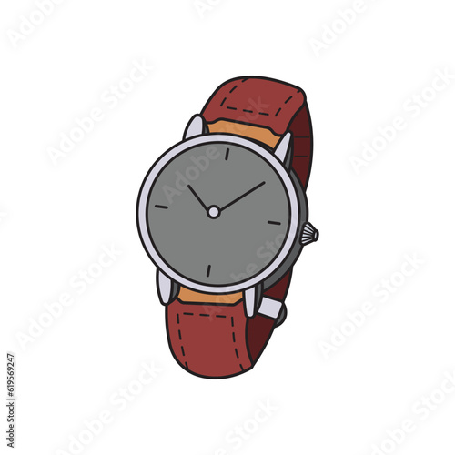 kids drawing Vector illustration wrist watch flat cartoon isolated