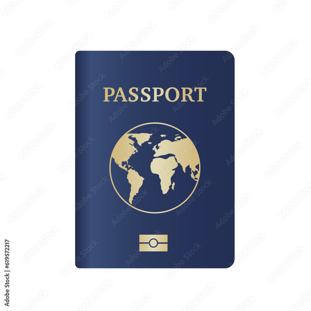 Travel passport cover vector template. International identification document for travel. Vector image about verification citizenship, tourism and vacation. Vector illustration Travel passport cover vector template. International identification document for travel. Vector image about verification citizenship, tourism and vacation. Vector illustration