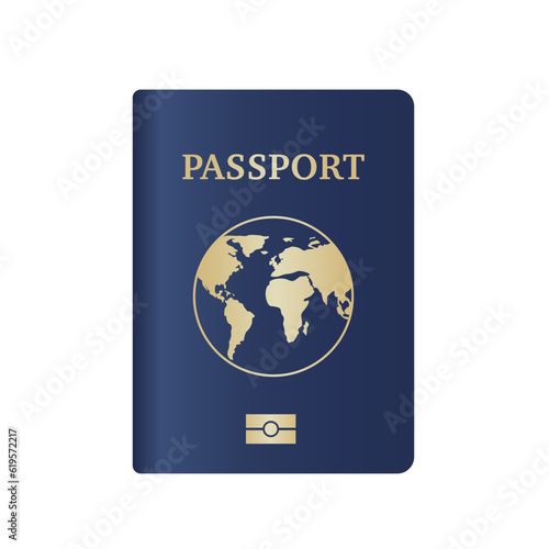 Travel passport cover vector template. International identification document for travel. Vector image about verification citizenship, tourism and vacation. Vector illustration