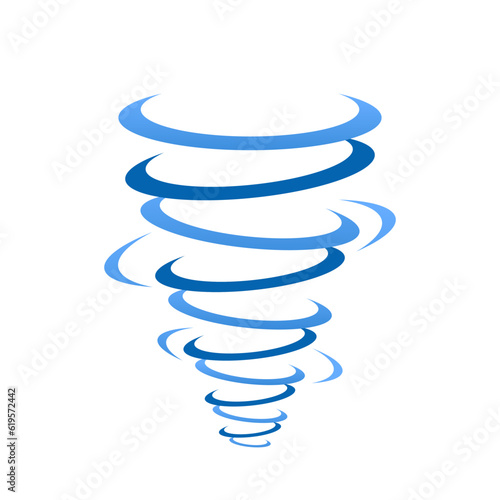 Tornado logo symbol icon. Tornado storm icon isolated on white background. Typhoon, cyclone and hurricane simple vector example. Vector illustration