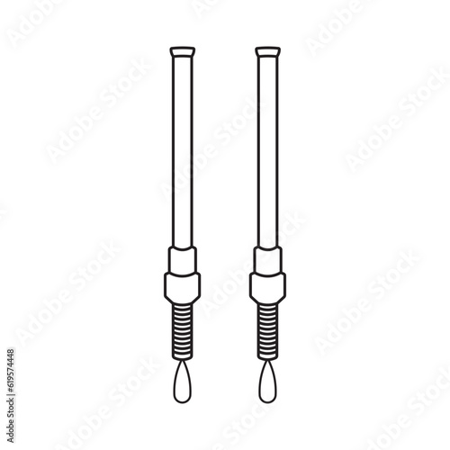 Hand drawn kids drawing Vector illustration Traffic light baton flat cartoon isolated