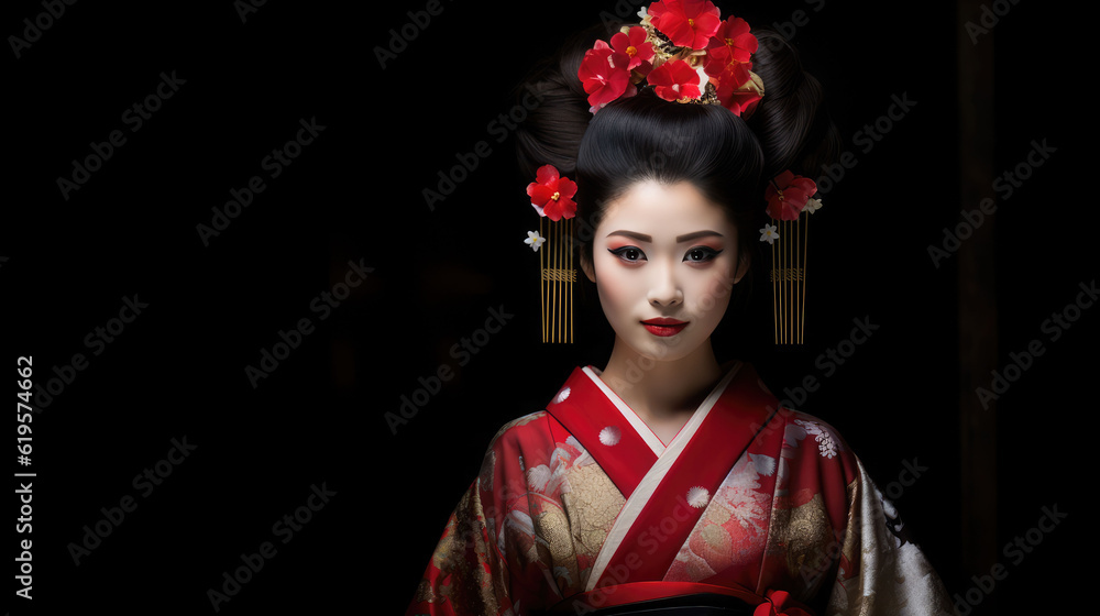 Portrait of Kimono Japanese Traditional dress 