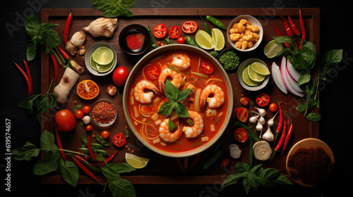 Tom Yum Kung, delicious Thai food of Thailand.