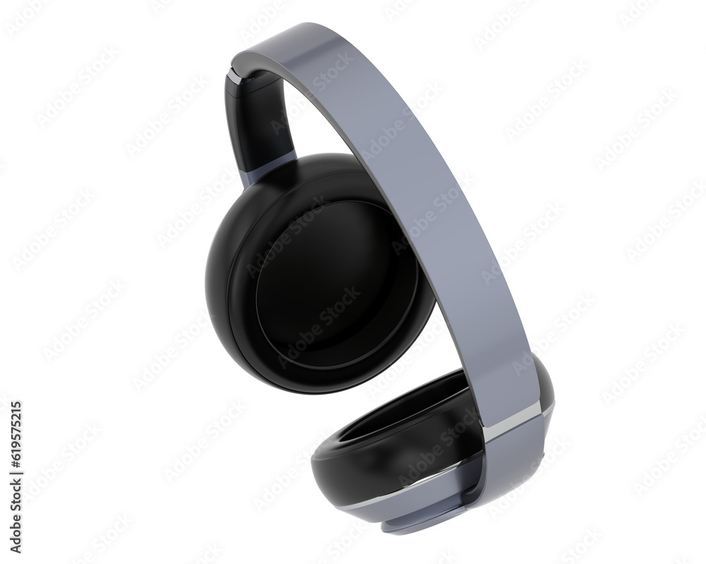 Headphones isolated on transparent background. 3d rendering - illustration
