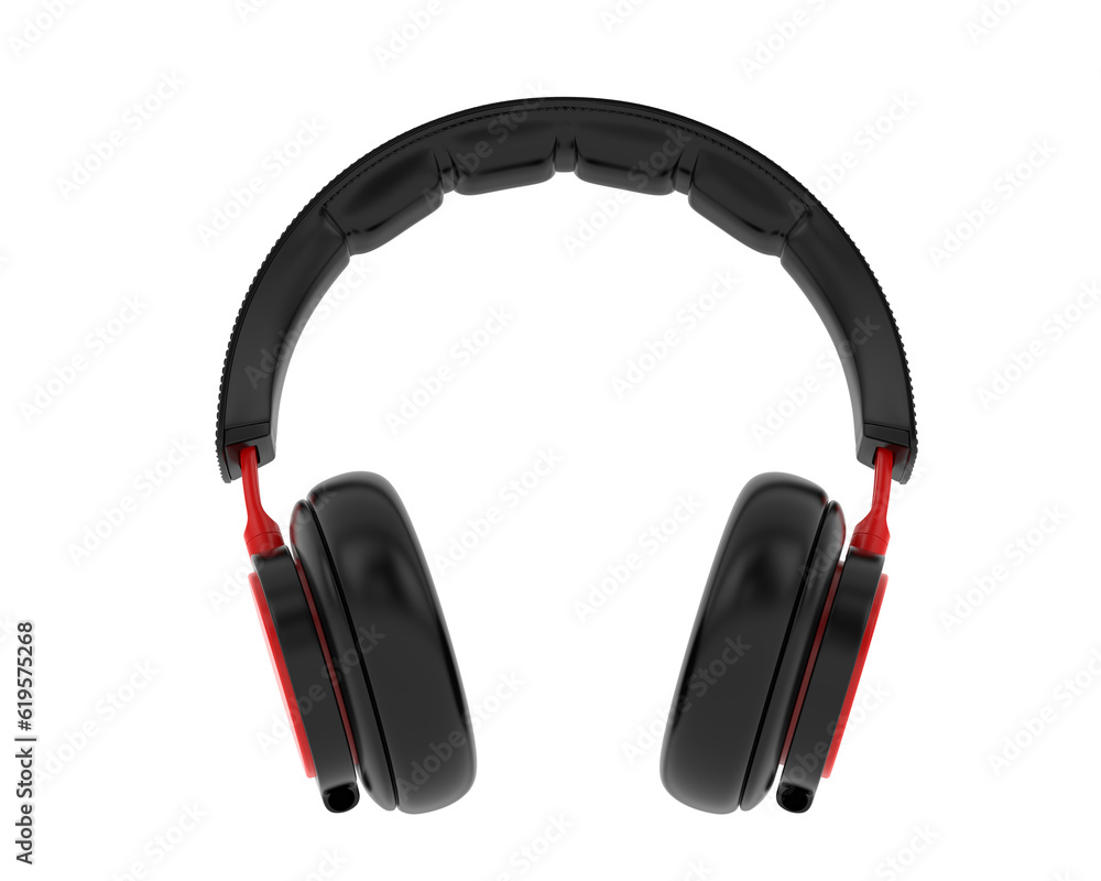 Headphones isolated on transparent background. 3d rendering - illustration Headphones isolated on transparent background. 3d rendering - illustration