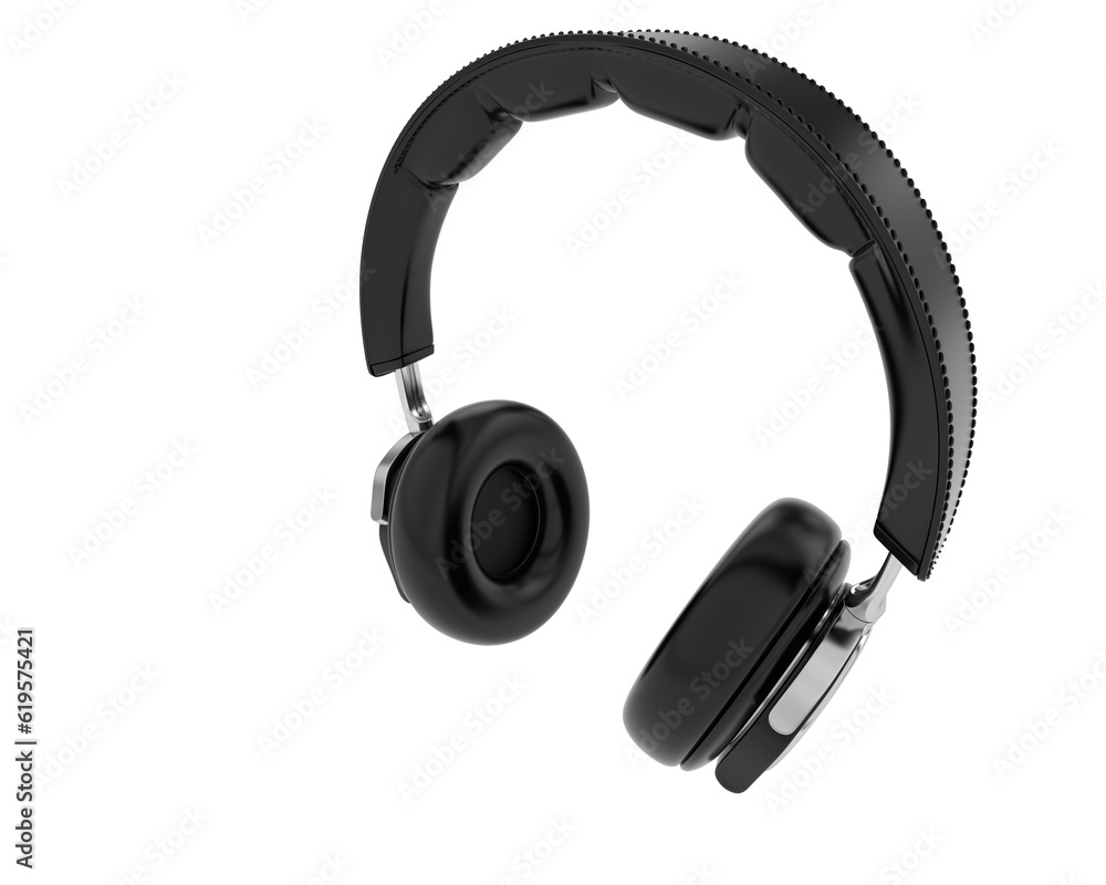 Headphones isolated on transparent background 3d rendering illustration Headphones isolated on transparent background 3d rendering illustration
