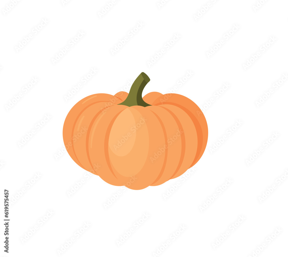 Ripe orange pumpkin isolated on white background. Cucurbita pepo. Fall harvest gourds. Healthy organic food concept. Vector vegetables illustration in flat style. Ripe orange pumpkin isolated on white background. Cucurbita pepo. Fall harvest gourds. Healthy organic food concept. Vector vegetables illustration in flat style.