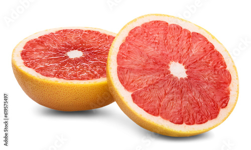 Fresh juicy grapefruit slice dripping juice