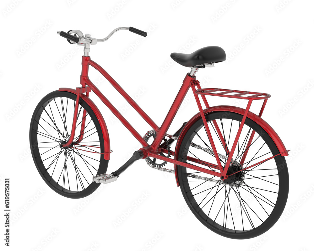 Bicycle isolated on transparent background. 3d rendering - illustration