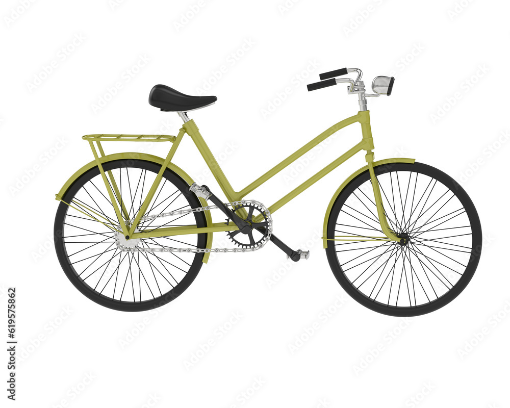 Bicycle isolated on transparent background. 3d rendering - illustration