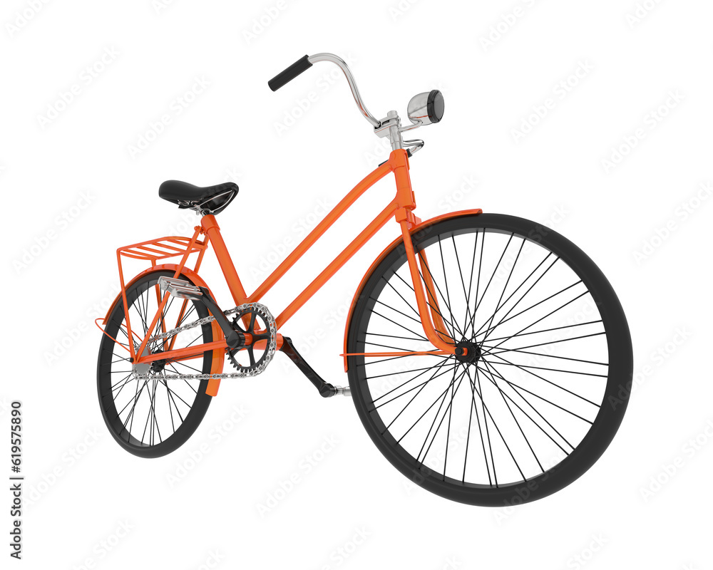 Fototapeta premium Bicycle isolated on transparent background. 3d rendering - illustration