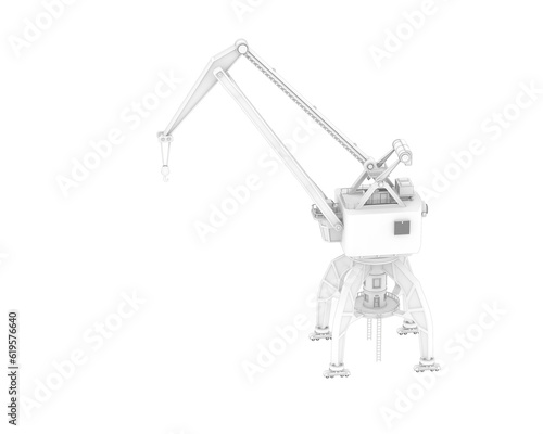 Crane isolated on transparent background. 3d rendering - illustration