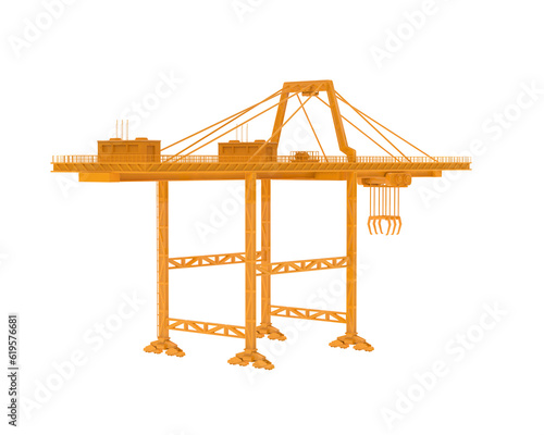 Crane isolated on transparent background. 3d rendering - illustration