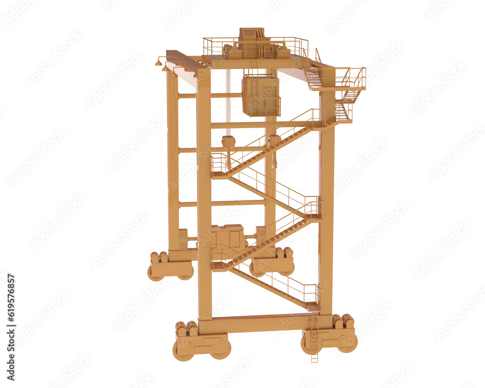 Crane isolated on transparent background. 3d rendering - illustration Crane isolated on transparent background. 3d rendering - illustration