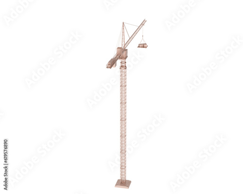 Crane isolated on transparent background. 3d rendering - illustration