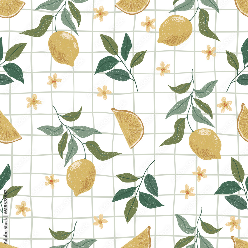 custom made wallpaper toronto digitalVector abstract cute hand drawn illustration with lemons. The pattern is great for fabric, wallpaper, wrapping paper, postcard, layout.