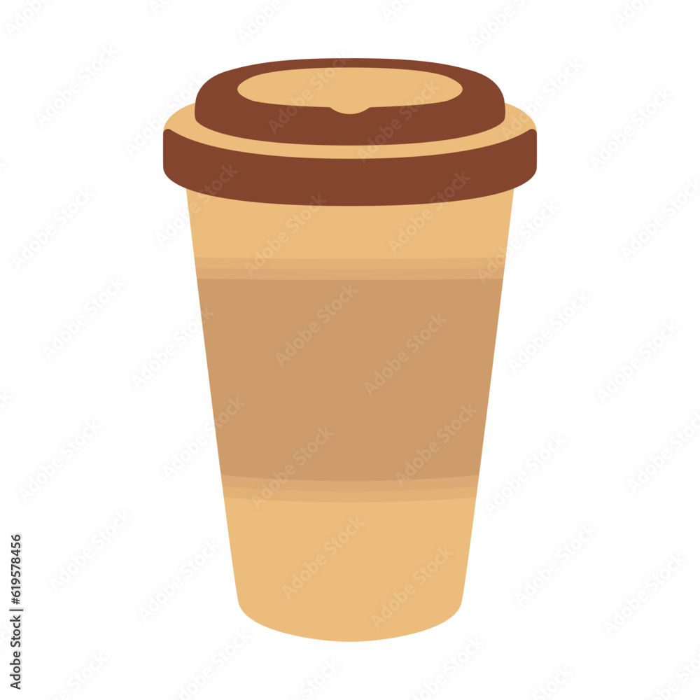 Latte paper cup vector. Paper cup for coffee vector icon. Vector illustration. Breakfast with coffee vector.
