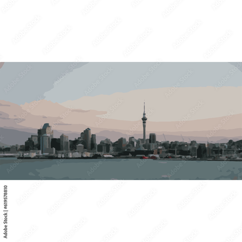 Obraz premium auckland skyline from across the water 