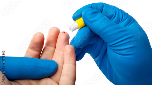 Quick Rapid Diagnostic Test ,medical worker place collected patient finger prick blood sample specimen on cassette