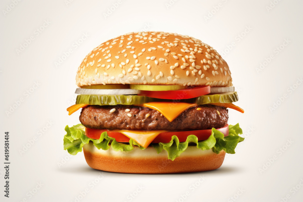 Big tasty hamburger on white background Big tasty hamburger on white background