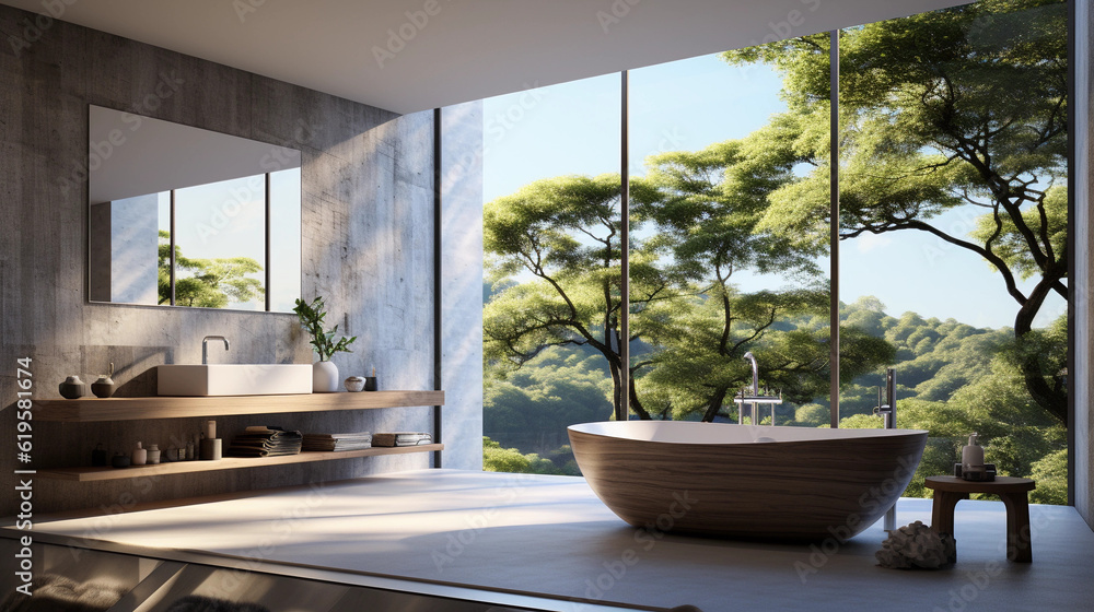 Modern contemporary bathroom 3d rendering image Modern contemporary bathroom 3d rendering image