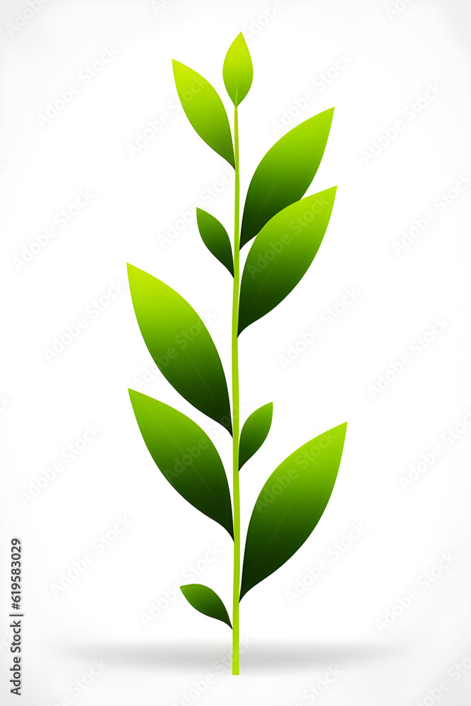 green leaf isolated on white, generative ai green leaf isolated on white, generative ai