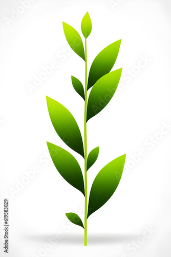 green leaf isolated on white  generative ai 