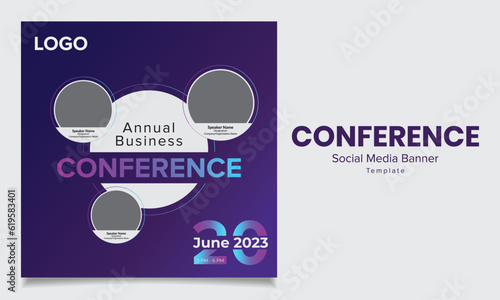 Vector elegant modern conference banner template
