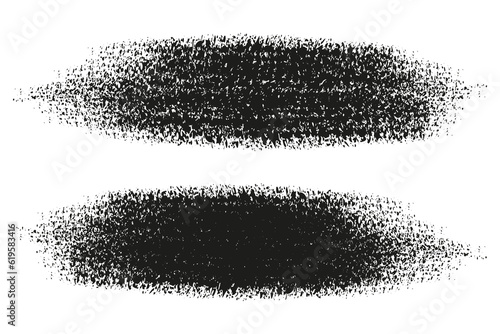 Set of hand drawn charcoal strokes isolated on white background. Abstract freehand ink brush strokes. Vector design elements. Grunge texture