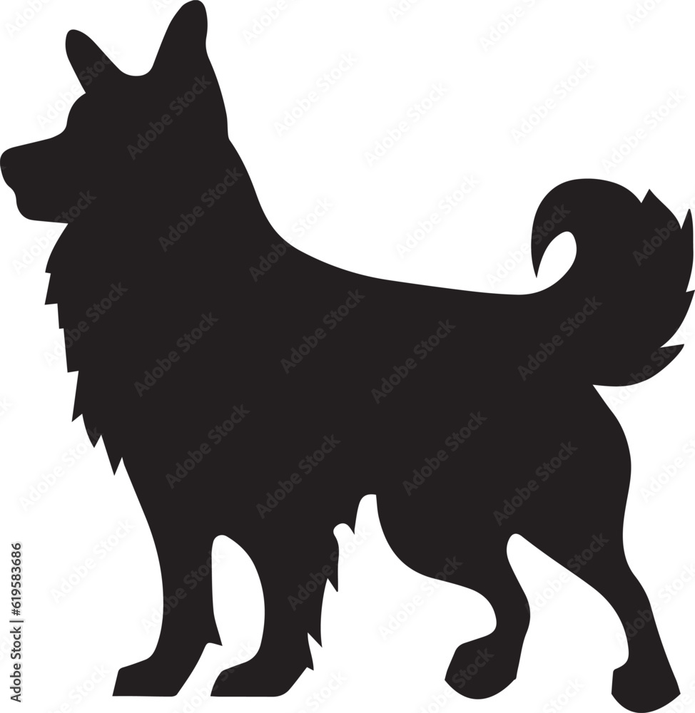dog vector silhouette illustration black color