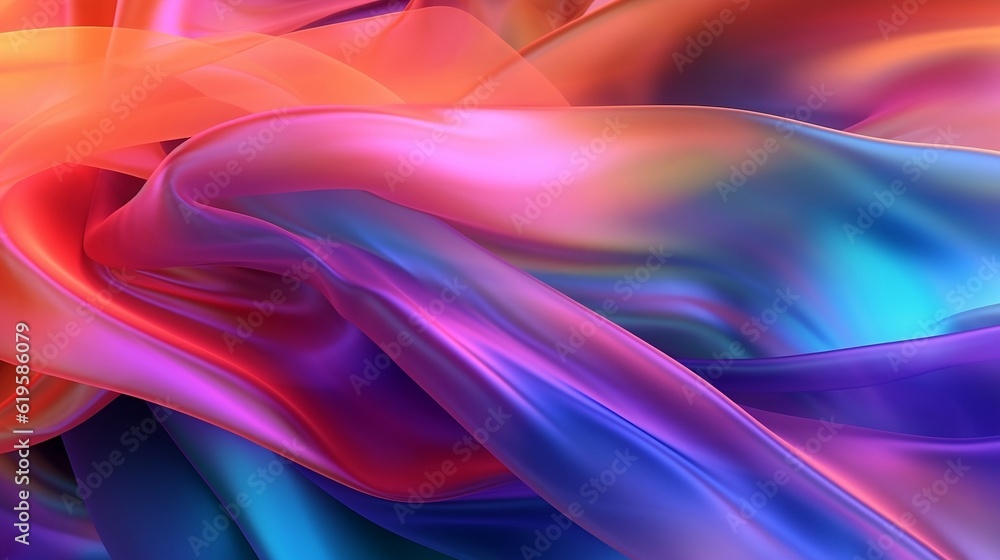 Colorful transparent fabric abstract background. Ai generative Colorful transparent fabric abstract background. Ai generative