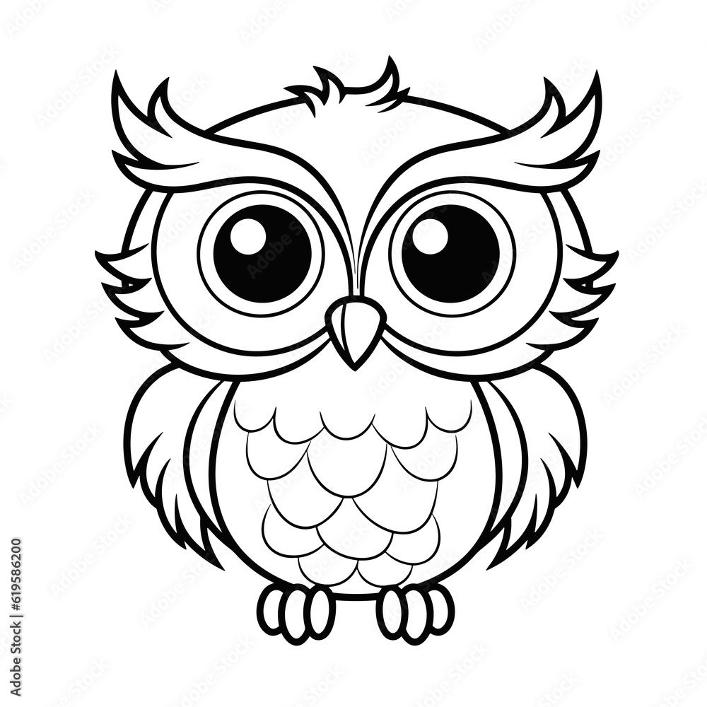 Owl, colouring book for kids, PNG illustration
Owl, colouring book for kids, PNG illustration