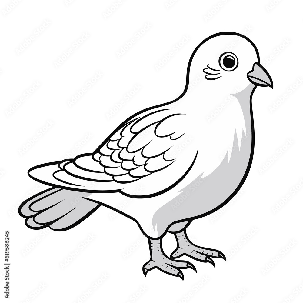 Bird, colouring book for kids, PNG illustration Bird, colouring book for kids, PNG illustration