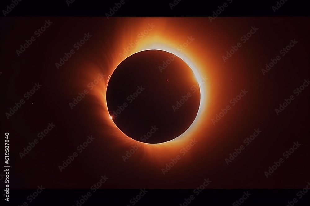 Obraz premium Solar eclipse. Ai generative